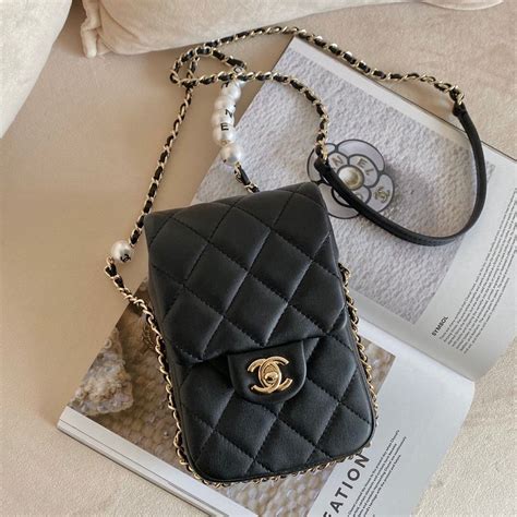 chanel bag for phone|chanel phone bag with chain.